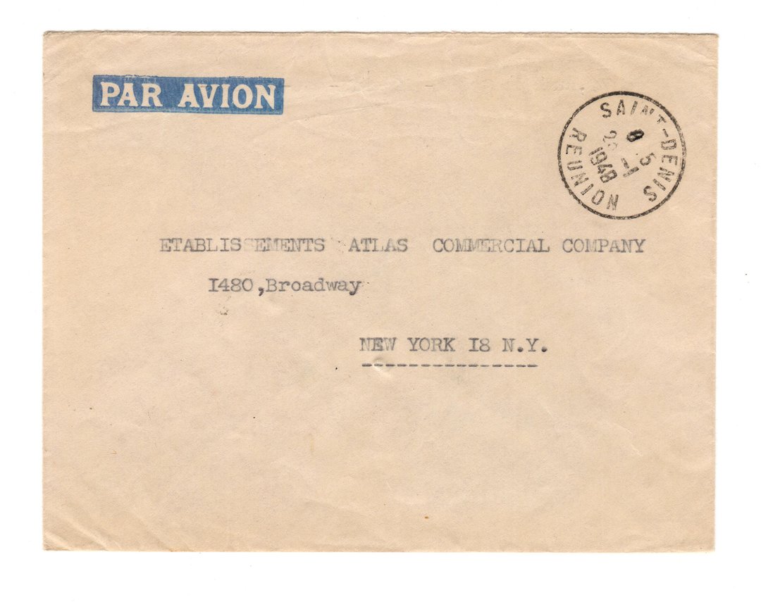 REUNION 1948 Airmail Letter from St Denis to New York. - 38175 - PostalHist image 0