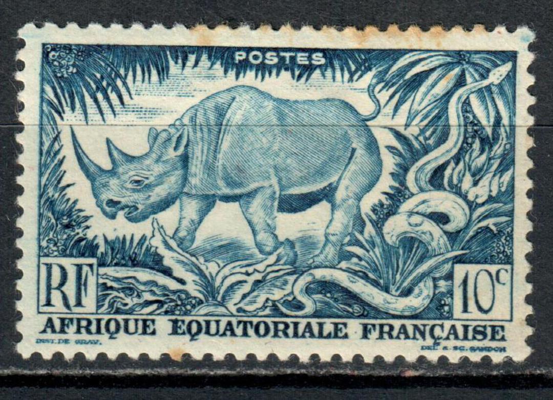 FRENCH EQUATORIAL AFRICA 1947 Definitive 10c Blue. Perf 12 x 12½. Listed but not priced by SG. - 75916 - Mint image 0