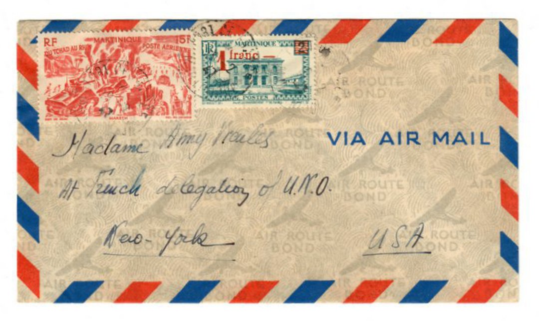 MARTINIQUE 1947 Airmail Letter from Fort de France to New York. - 37813 - PostalHist image 0