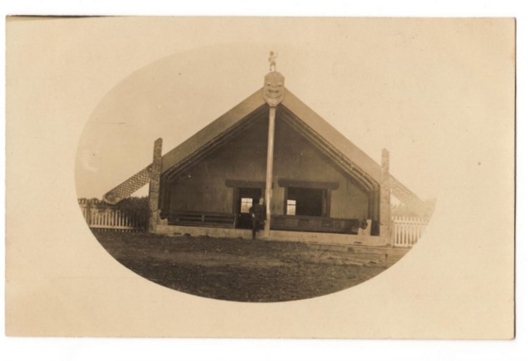 Early Undivided Real Photograph of Maori House. - 69618 - Postcard image 0