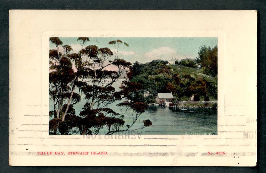Coloured postcard of Thule Bay Stewart Island. - 49398 - Postcard image 0