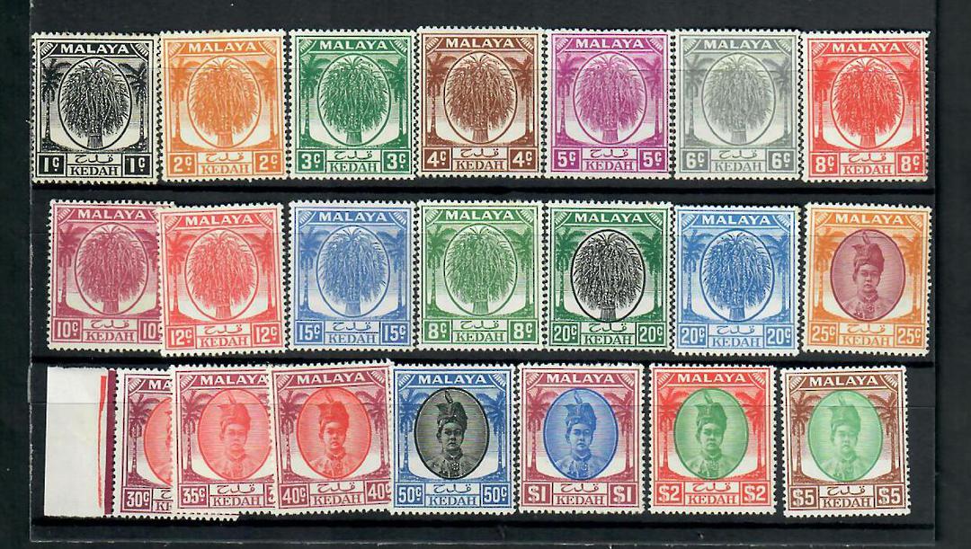 KEDAH 1950 Sultan Badlishah Definitives (Geo 6th reign). Set of 21. Nice clean appearance. Hinge remains. - 20560 - Mint image 0