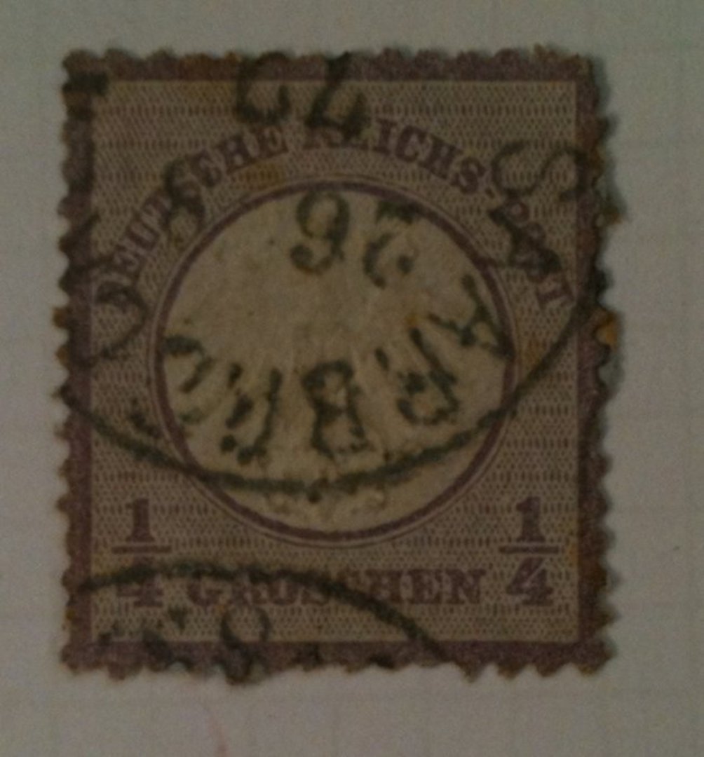 GERMANY 1872 Definitive Thaler Currency Small Shield ¼gr Violet. - 76001 - Used image 0