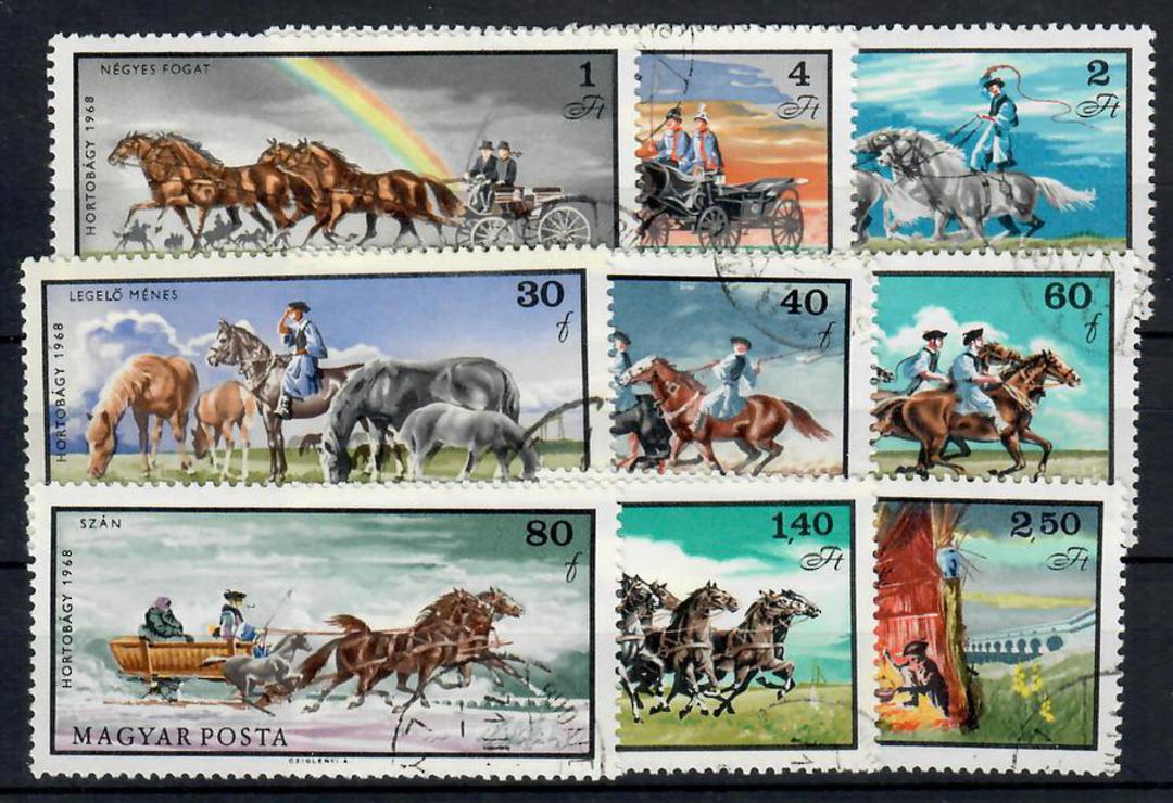HUNGARY 1968 Horse-breeding. Set of 9. - 23773 - FU image 0