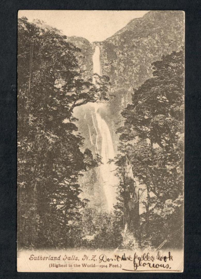 Early Undivided Postcard of Sutherland Falls. - 49891 - Postcard image 0