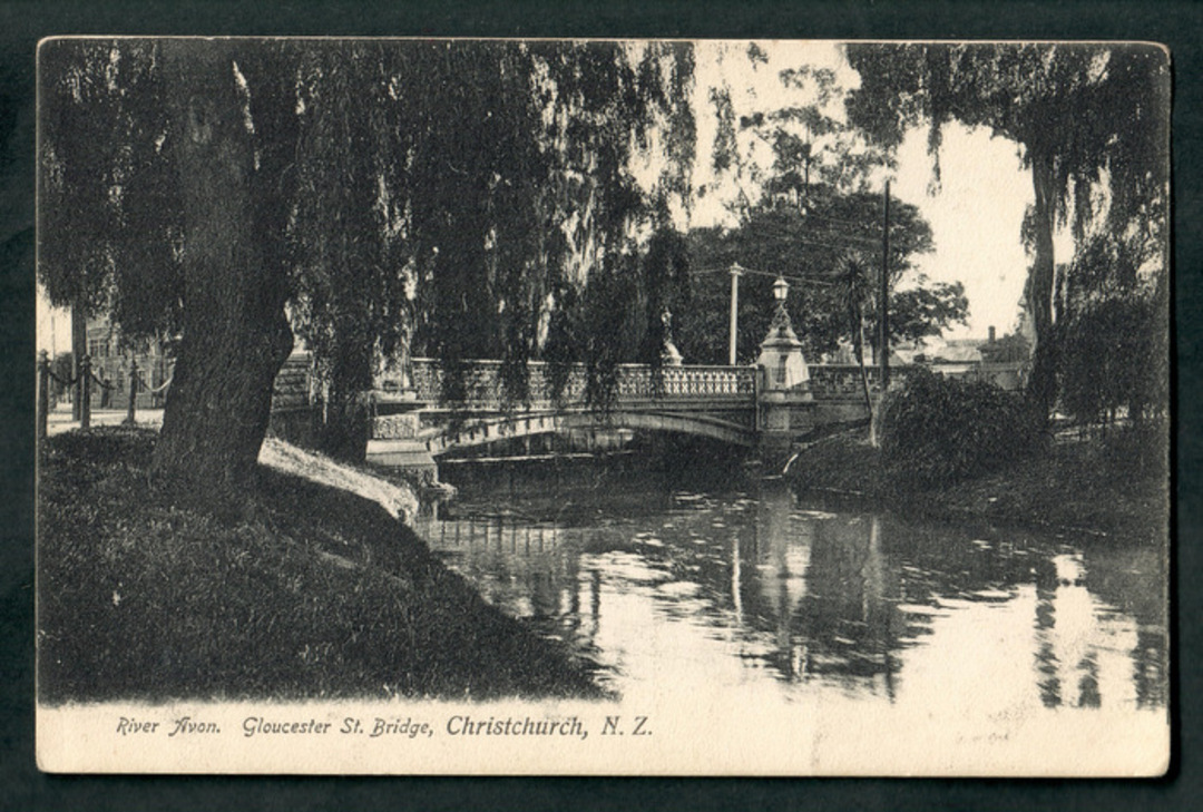 Postcard of Gloucester Street Bridge Christchurch. - 48317 - Postcard image 0