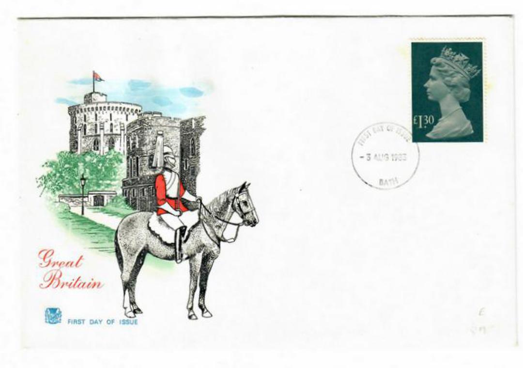 GREAT BRITAIN 1983 Elizabeth 2nd Definitive Machin £1.30 Pale Drab and Deep Greenish Blue on first day cover. - 30302 - FDC image 0