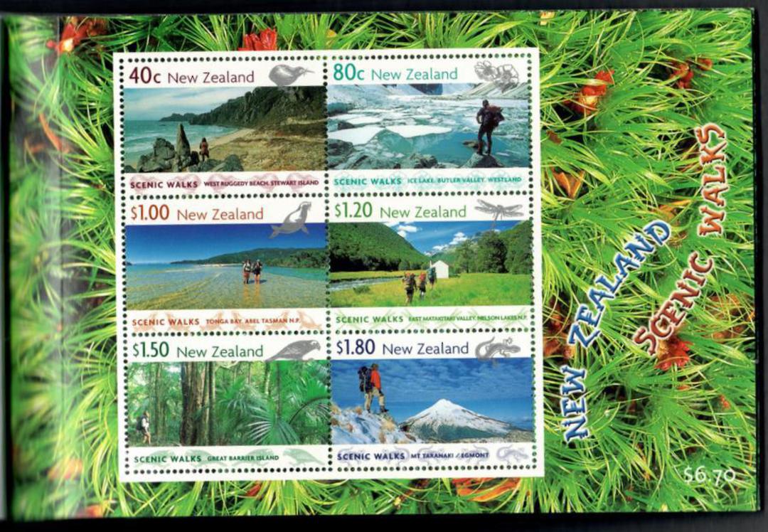 NEW ZEALAND 1999 Scenic Walks. Souvenir Miniature Sheet Booklet. - 135004 - Booklet image 7