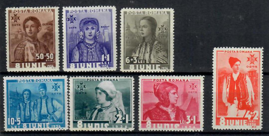 RUMANIA 1936 6th Anniversary of the Accession of King Carol 2nd. Set of 7. - 23758 - LHM image 0