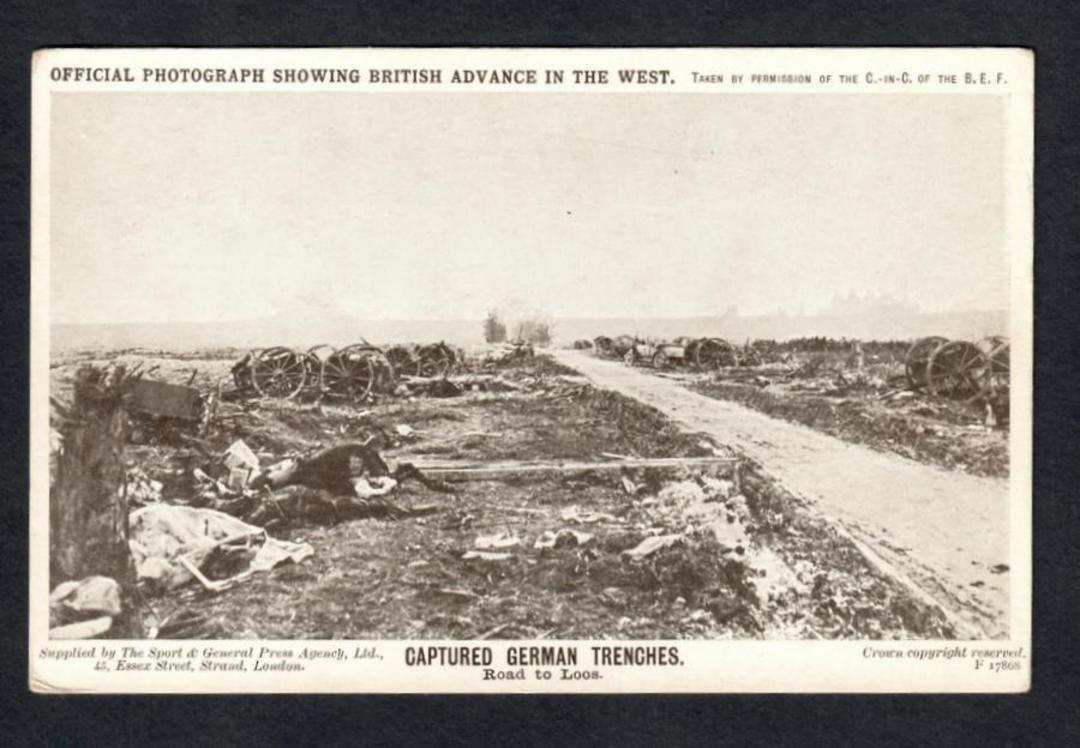 GREAT BRITAIN Real Photograph of Captured German Trenches. - 40132 - Postcard image 0