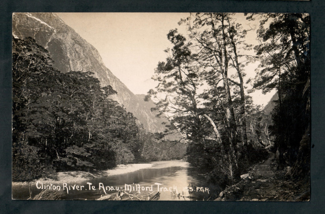 Real Photograph by Radcliffe of Clinton River Te Anau Milford Track. - 249820 - Postcard image 0