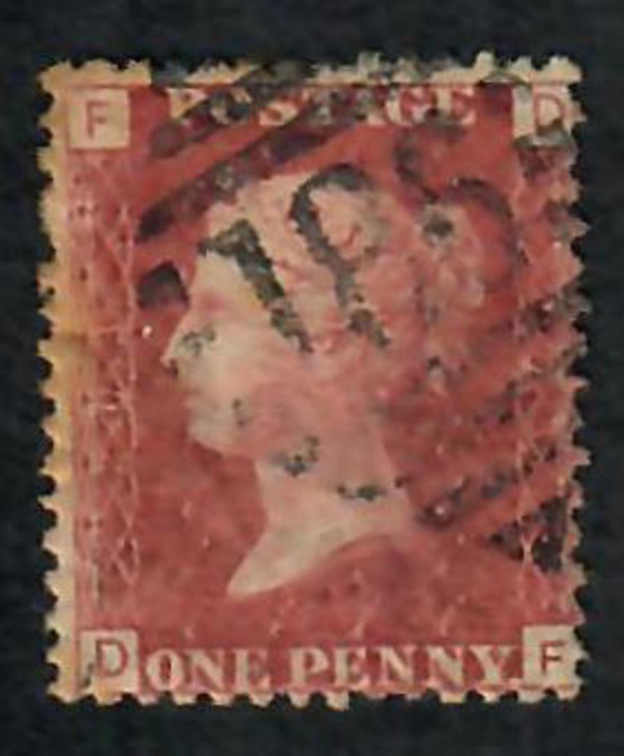 GREAT BRITAIN 1858 1d Red Plate 203 Letters FDDF. - 70203 - Used image 0
