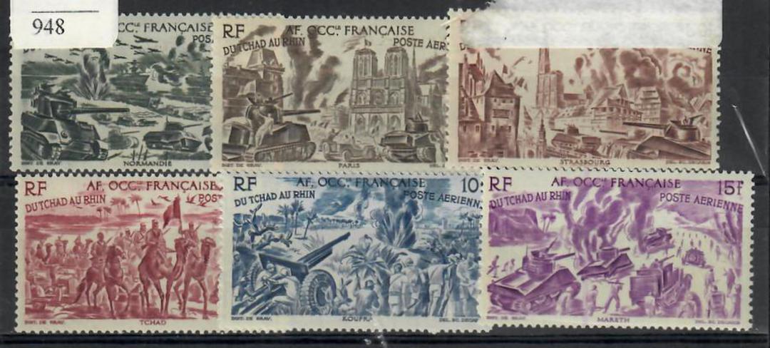 FRENCH WEST AFRICA 1946 From Chad to the Rhine. Set of 6. - 22353 - UHM image 0