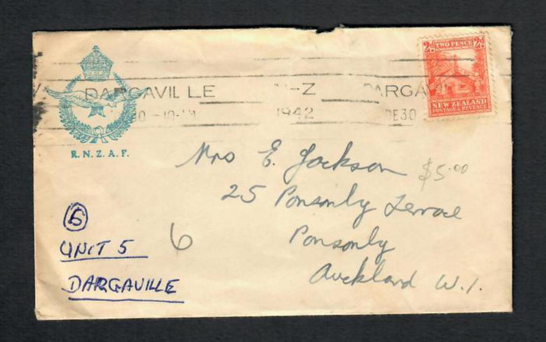 NEW ZEALAND 1943 Letter with illustrated RNZAF logo. - 31566 - PostalHist image 0