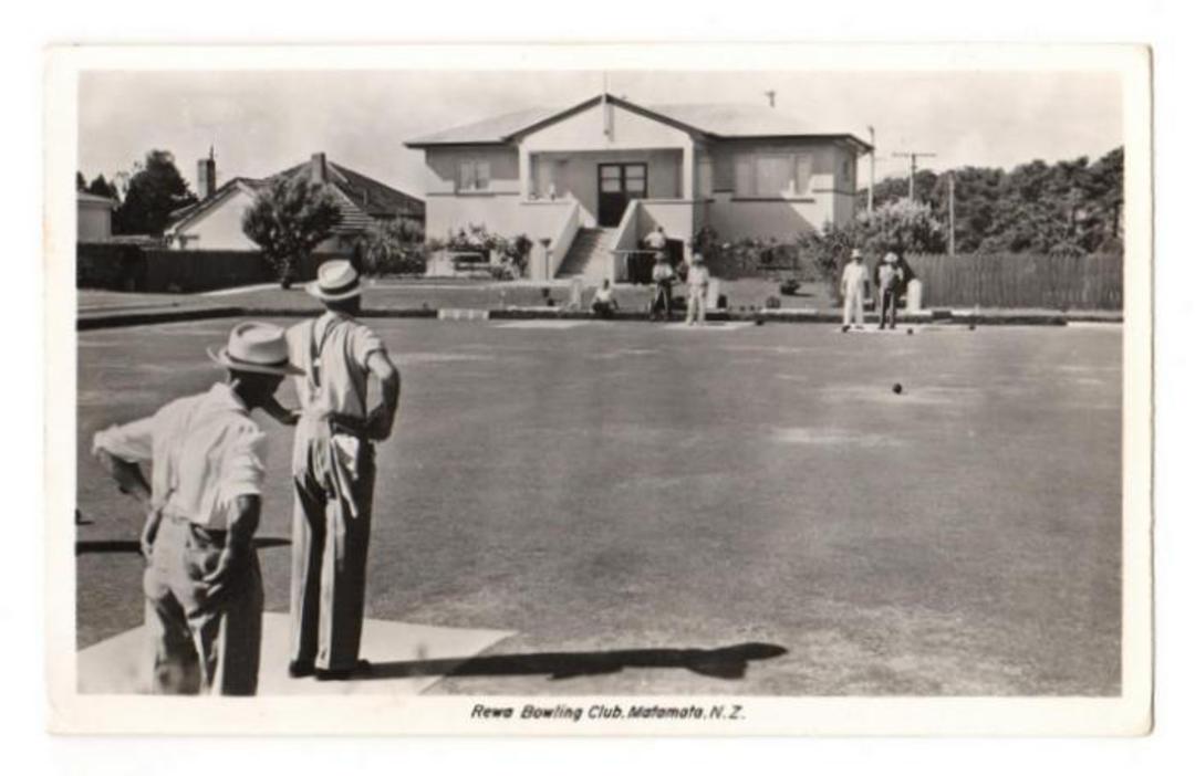 Real Photograph by A B Hurst & Son of Rewa Bowling Club Matamata. - 45892 - Postcard image 0