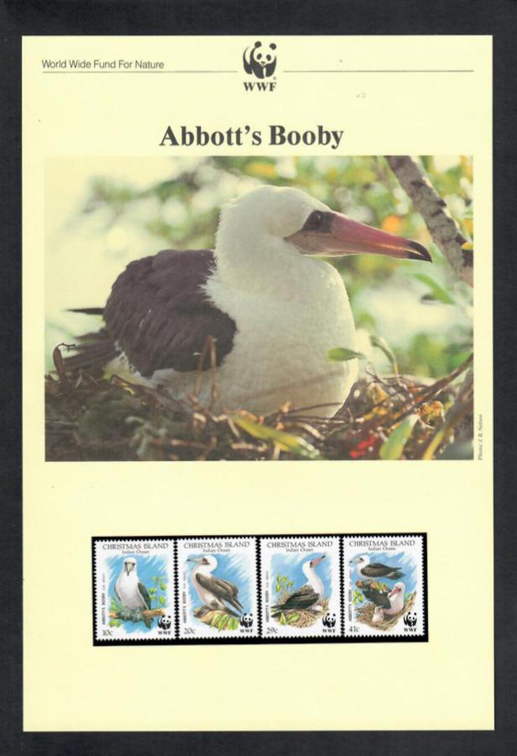 CHRISTMAS ISLAND 1990 World Wildlife Fund. Abbott's Booby. Set of 4 in mint never hinged and on first day covers with 6 pages of image 0