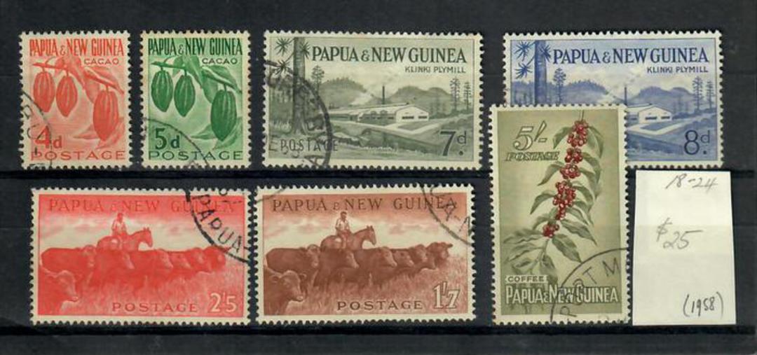 PAPUA NEW GUINEA 1958 Definitives. Set of 7. - 20068 - VFU image 0