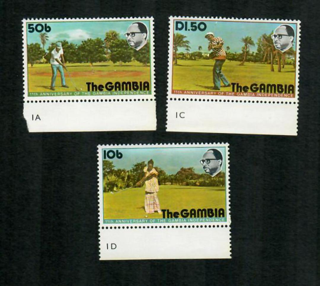 GAMBIA 1976 11th Anniversary of Independence. Set of 3. - 91678 - UHM image 0
