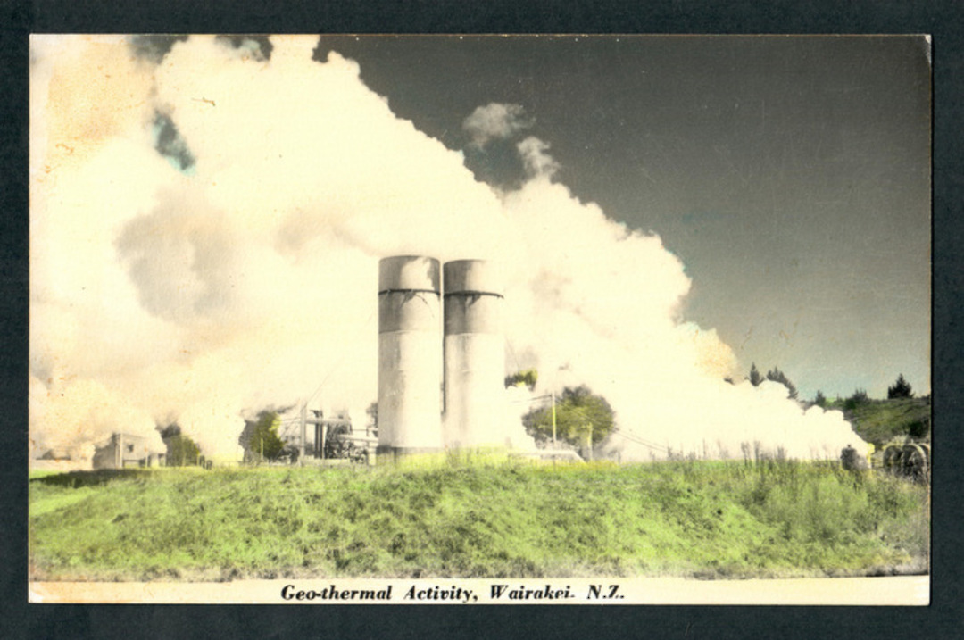 Tinted Postcard by N S Seaward of Geothermal Activity Wairakei. - 46779 - Postcard image 0