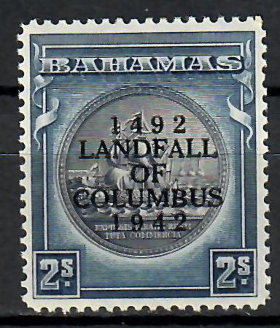 BAHAMAS 1942 450th Anniversary of the Landing of Columbus in the New World 2/- Brownish Black and Indigo. - 70999 - LHM image 0