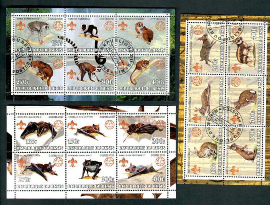 BENIN 2002 Animals. Three miniature sheets
. - 52416 - CTO image 0