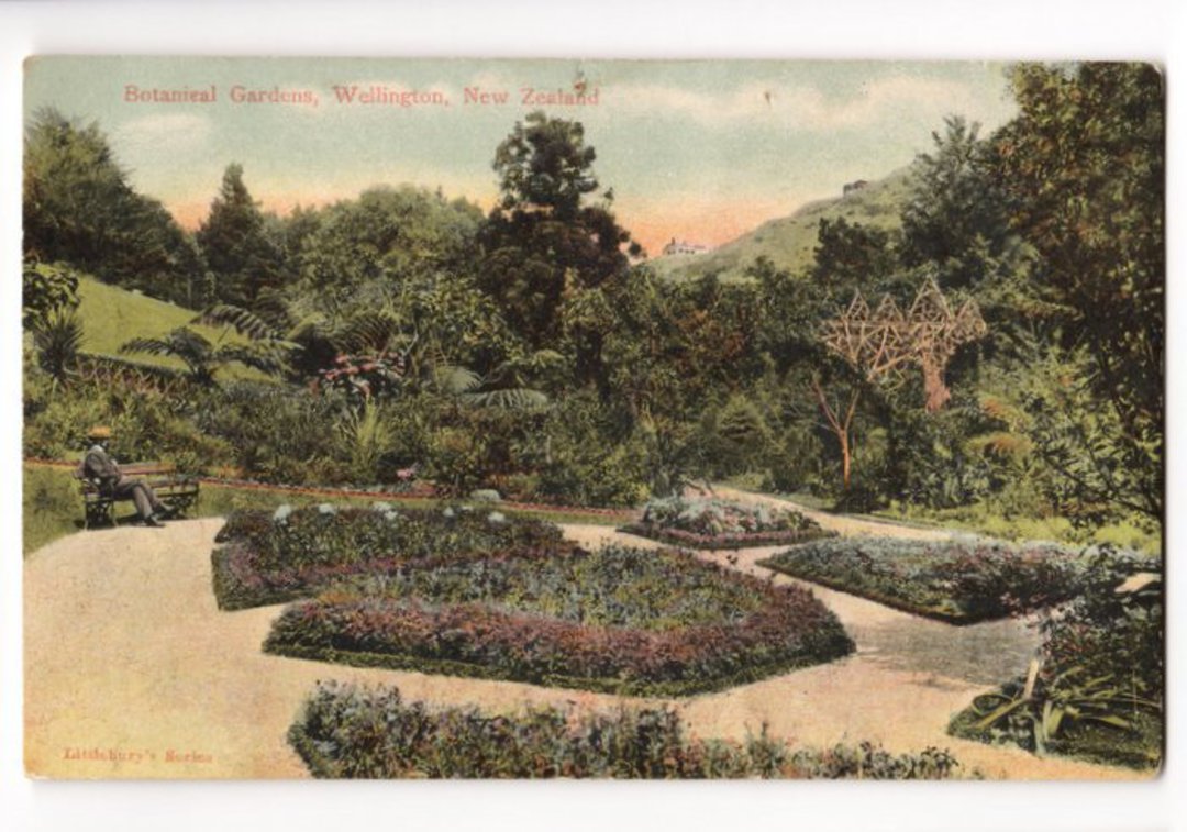 Coloured postcard of Botannical Gardens Wellington. - 47845 - Postcard image 0