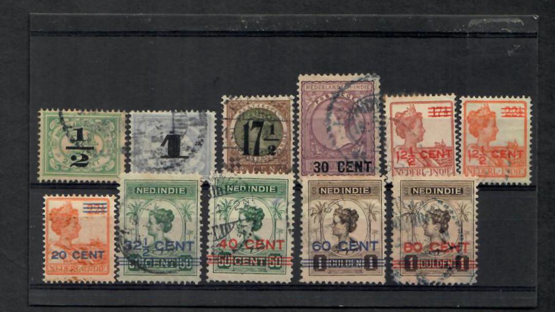 NETHERLANDS INDIES 1917-1921 Definitive Surcharges. Set of 11. Simplified. - 22554 - Used image 0