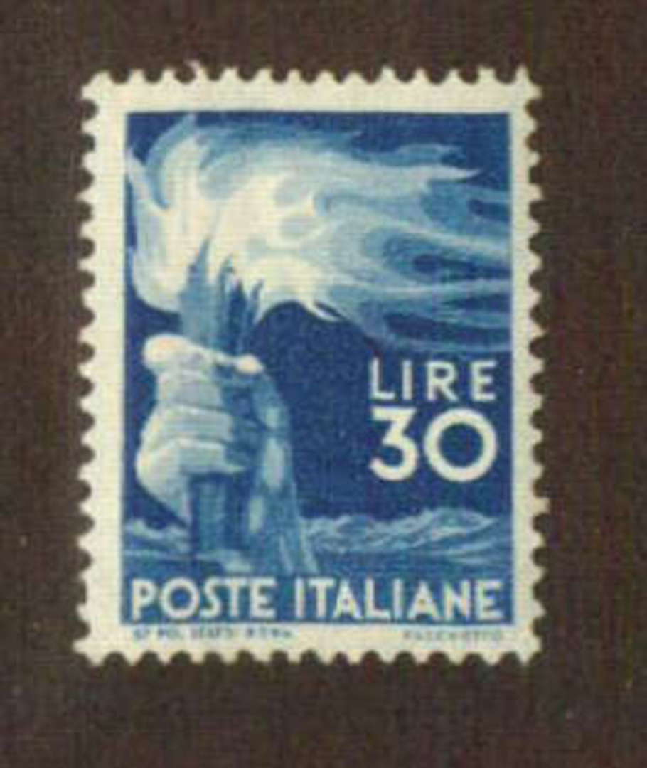 ITALY 1945 Definitive 30 lire Bright Blue. - 71112 - Mint image 0