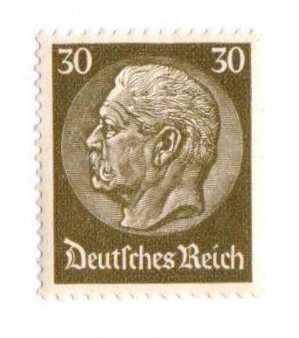 GERMANY 1933 Definitive 30pf Olive-Green. Watermark Swastikas - 76964 - UHM image 0