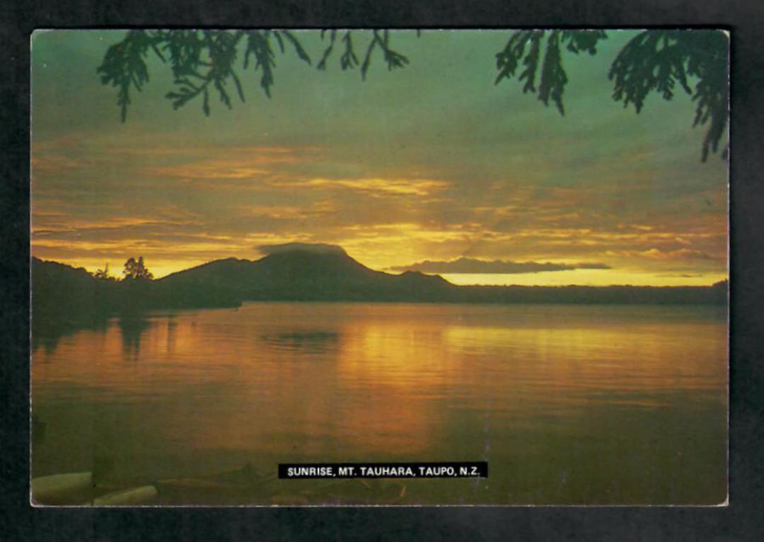 Modern Coloured postcard by PPL of Hastings of sunrise Mt Tauhara Taupo. - 446734 - Postcard image 0