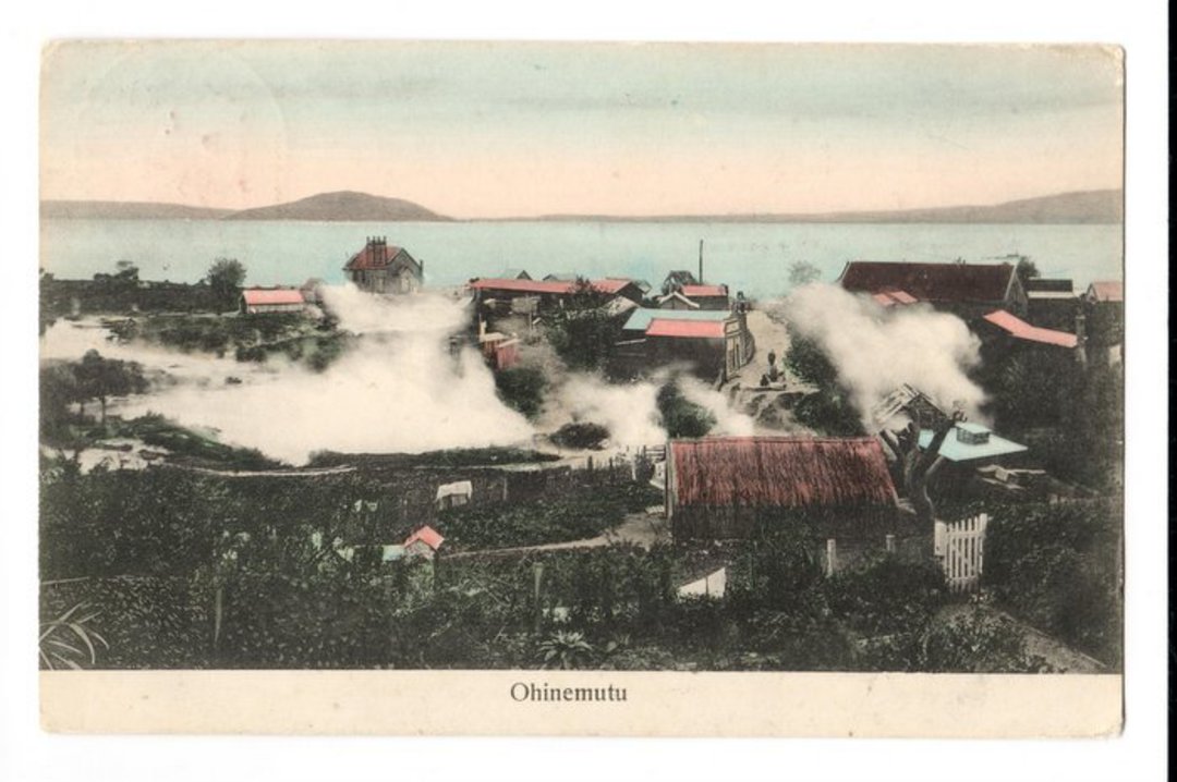 Coloured postcard of Ohinemutu. - 245971 - Postcard image 0