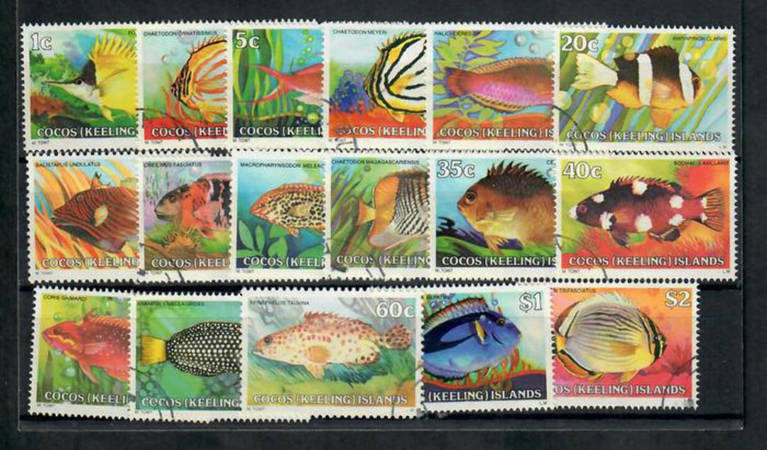 COCOS (KEELING) ISLANDS 1979 Fish. Set of 17. - 20053 - VFU image 0