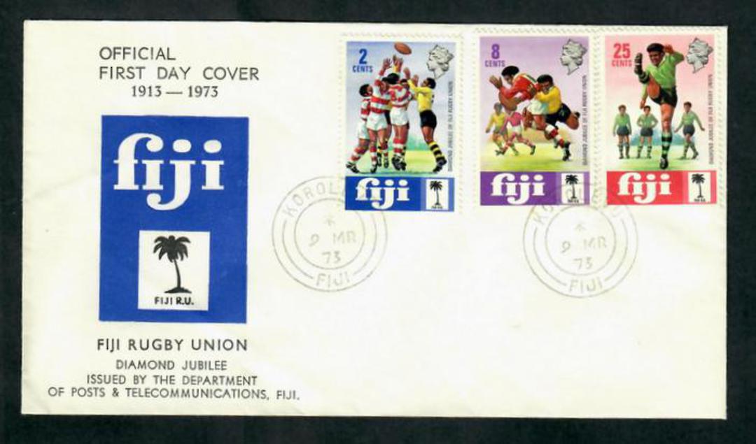 FIJI 1973 Rugby. Set of 3 on first day cover. - 30571 - FDC image 0
