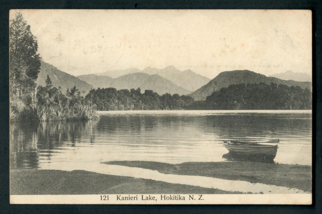 Postcard 1906 of Kanieri Lake Hokitika. - 48818 - Postcard image 0