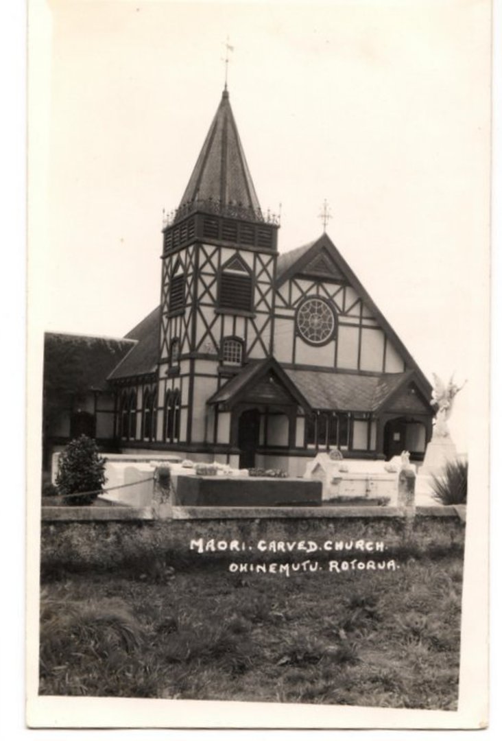 Real Photograph of Maori Carved Church Ohinemutu. - 46112 - Postcard image 0