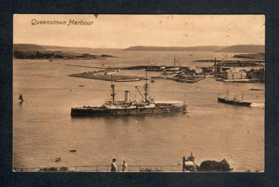 IRELAND Sepia Postcard of Queenstown Harbour. - 40285 - Postcard image 0
