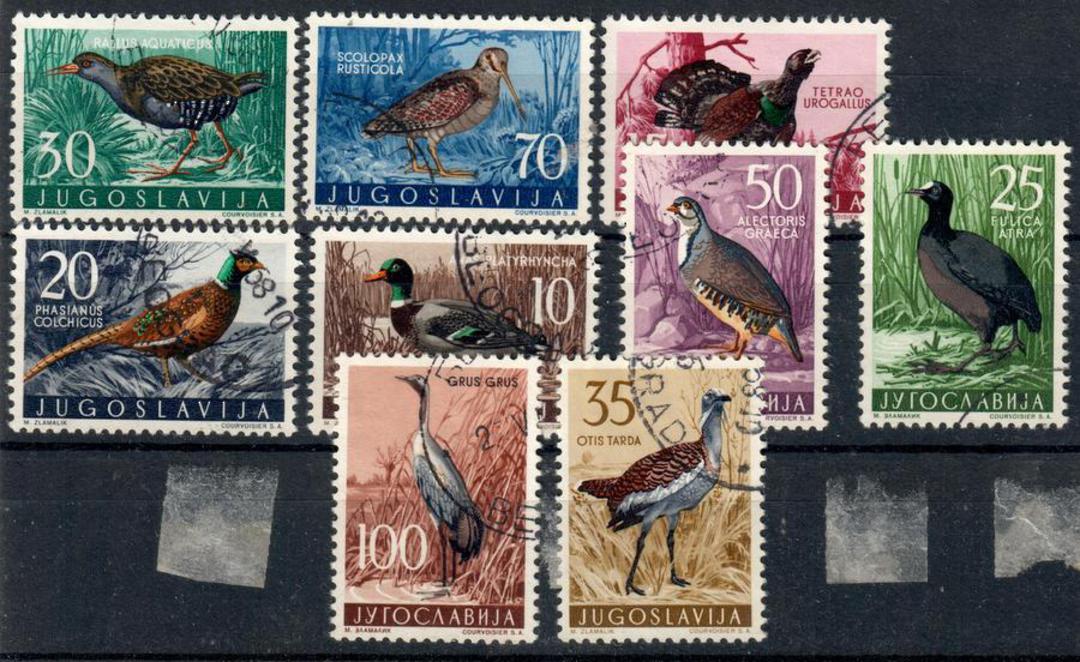 YUGOSLAVIA 1958 Game Birds. Set of 9. - 21639 - FU image 0