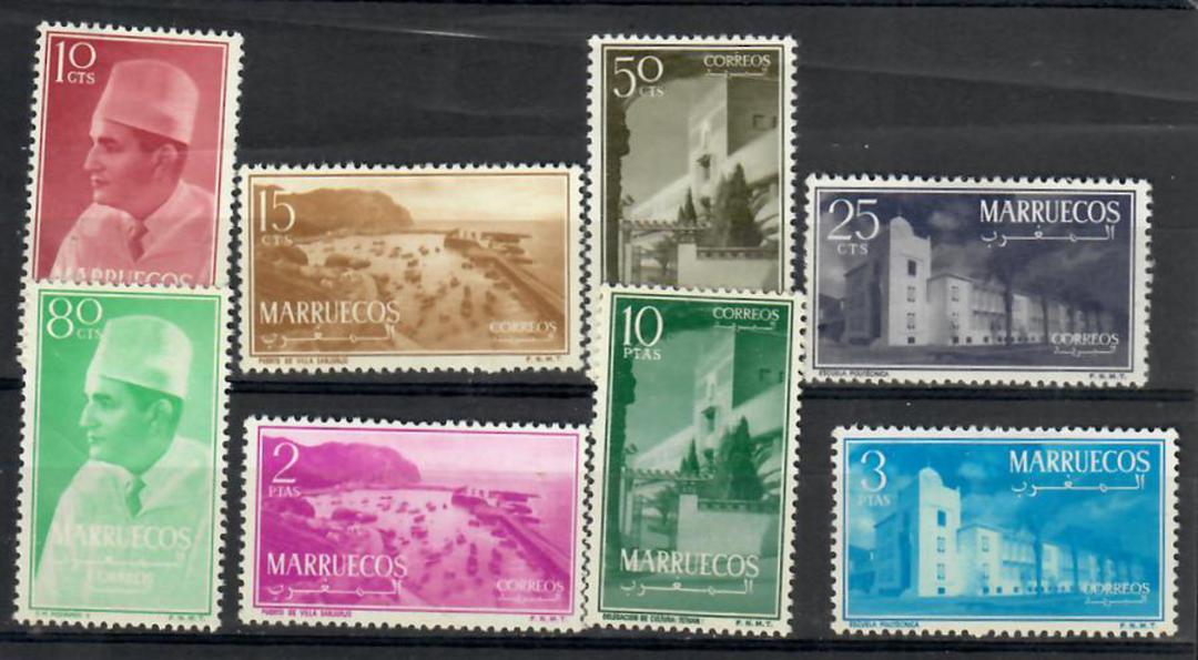 MOROCCO Northern Zone 1956 Definitives. Set of 8. Fine mounted mint. - 22334 - Mint image 0