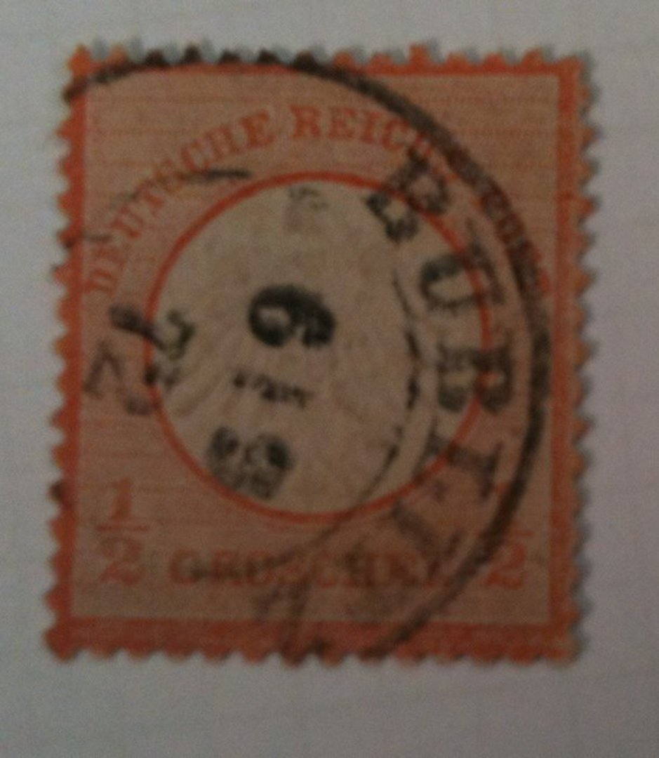 GERMANY 1872 Definitive ½g Orange-Yellow. Small Shield. - 39432 - Used image 0
