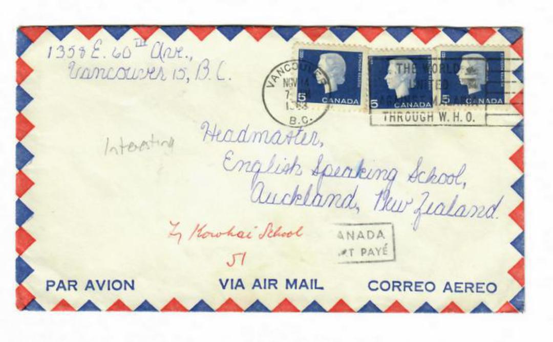 CANADA 1963 Airmail Letter to New Zealand. - 32080 - PostalHist image 0