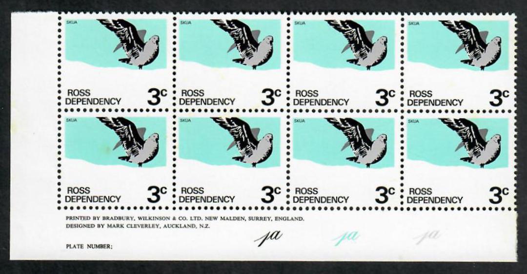 ROSS DEPENDENCY 1972 Pictorials. Original issue on Cream Chalky Paper with Shiney Gum-Arabic. Set of 6 in Plate Blocks. All Plat image 4