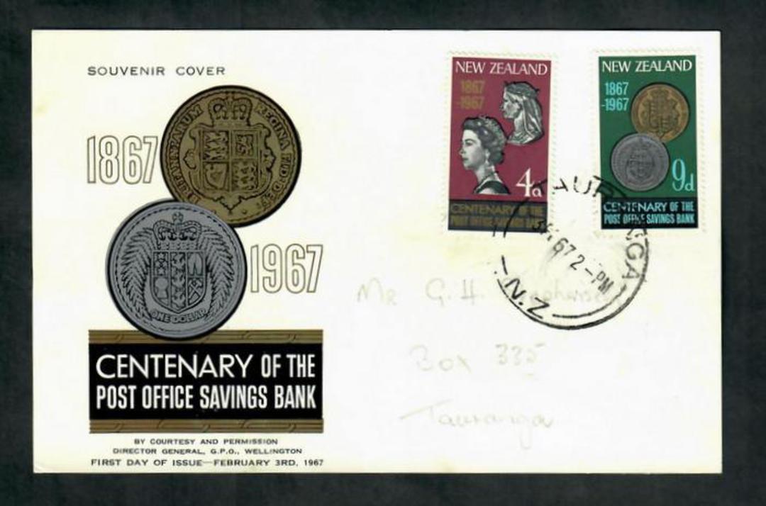 NEW ZEALAND 1967 Centenary of the Post Office Savings Bank on illustrated first day cover. - 30787 - FDC image 0