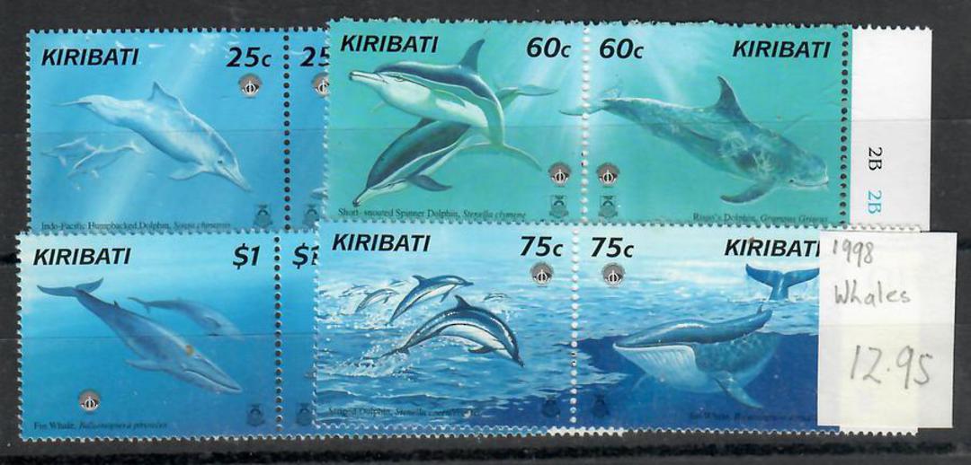 KIRIBATI 1998 Whales and Dolphins. Set of 8 in joined pairs. - 21789 - UHM image 0