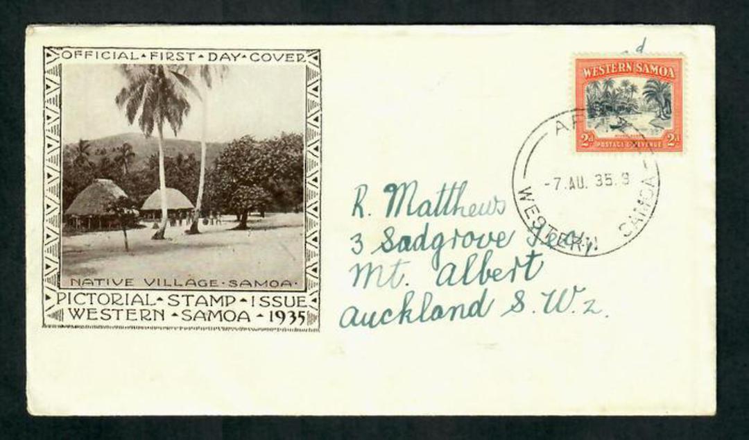 SAMOA 1935 Definitive 2d Black and Orange on illustrated first day cover. - 31613 - FDC image 0