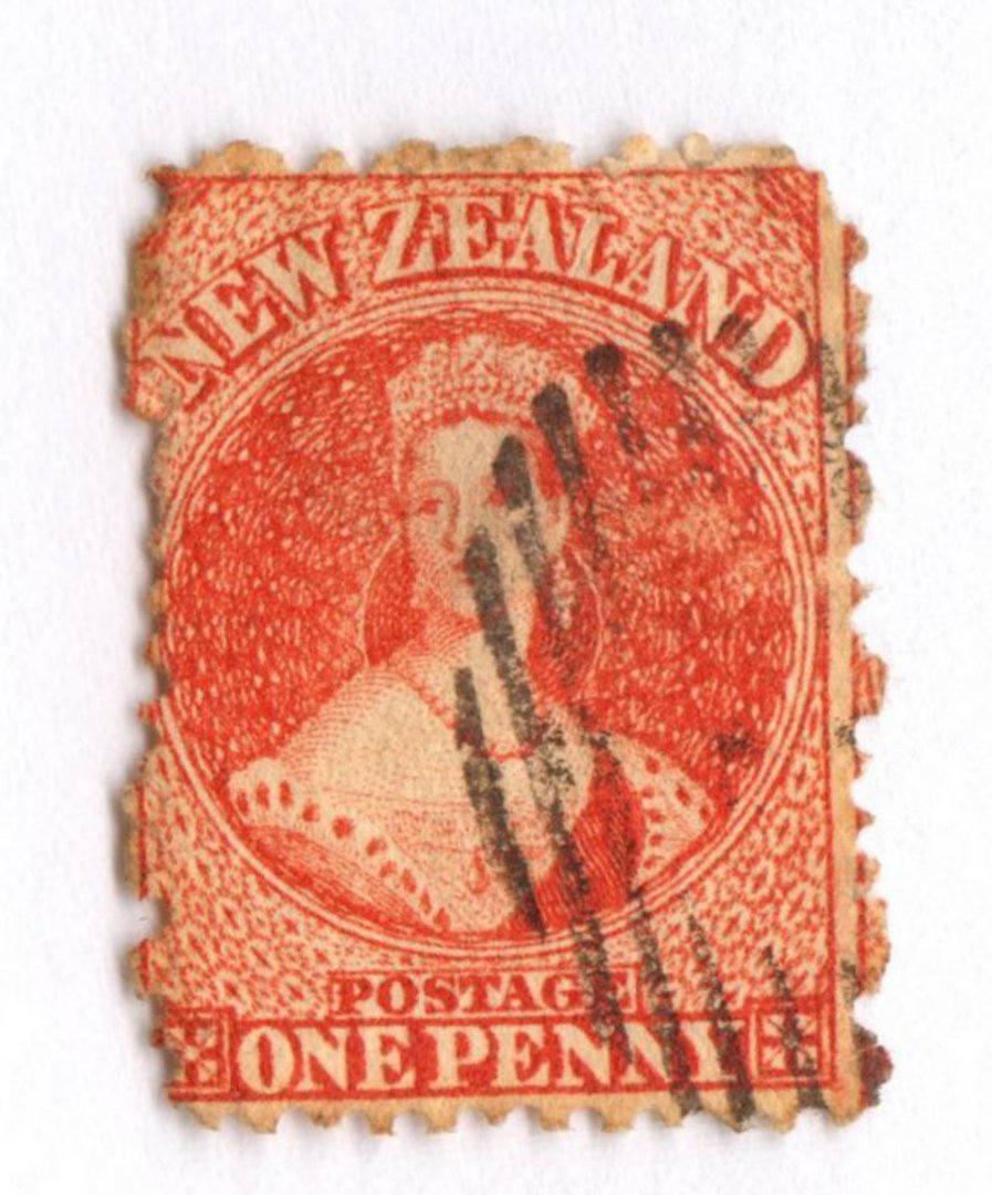 NEW ZEALAND 1862 Full Face Queen 1d Red. - 10007 - Used image 0