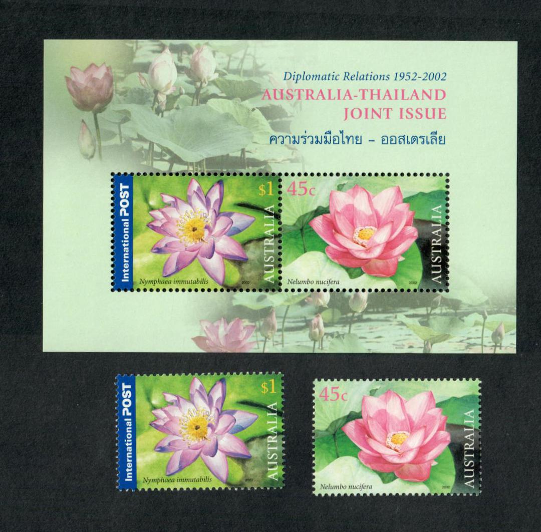 AUSTRALIA 2002 Joint issue with Thailand. Set of 2 and miniature sheet. - 19857 - UHM image 0