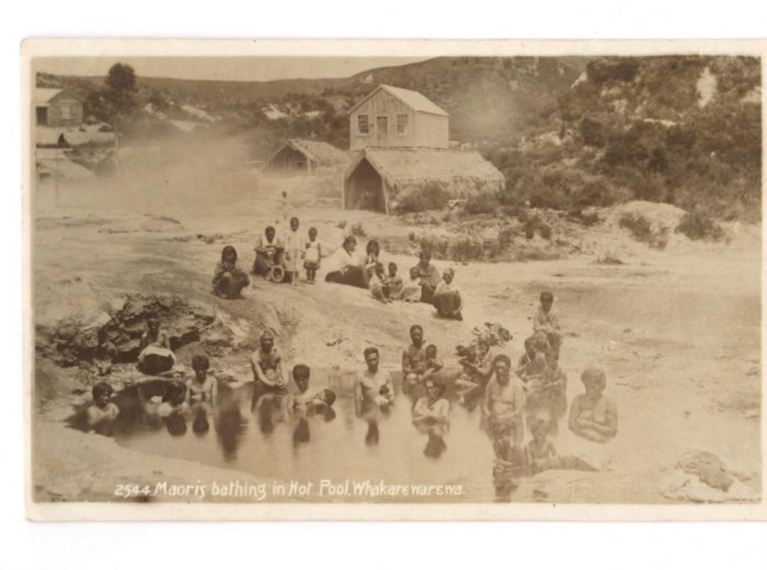 Real Photograph of Maoris bathing in hot pools at Whakarewarewa. - 45971 - Postcard image 0