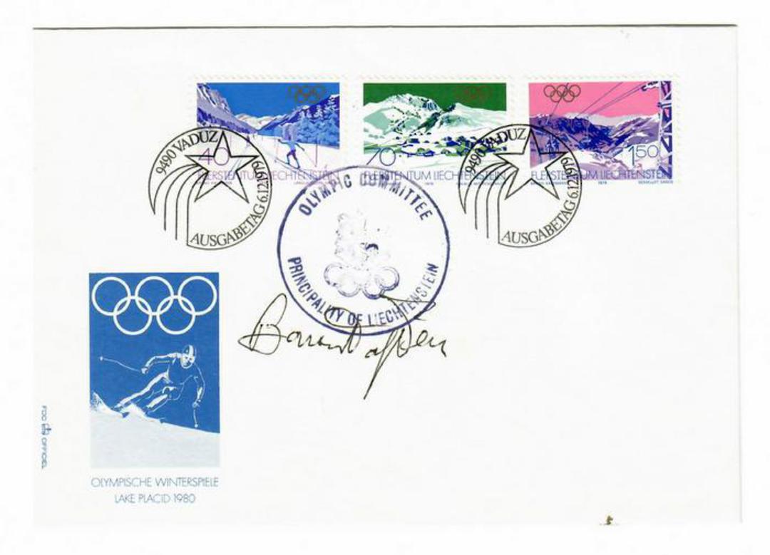 LIECHENSTEIN 1979 Winter Olympics. Set of 3 on first day cover. - 30419 - FDC image 0