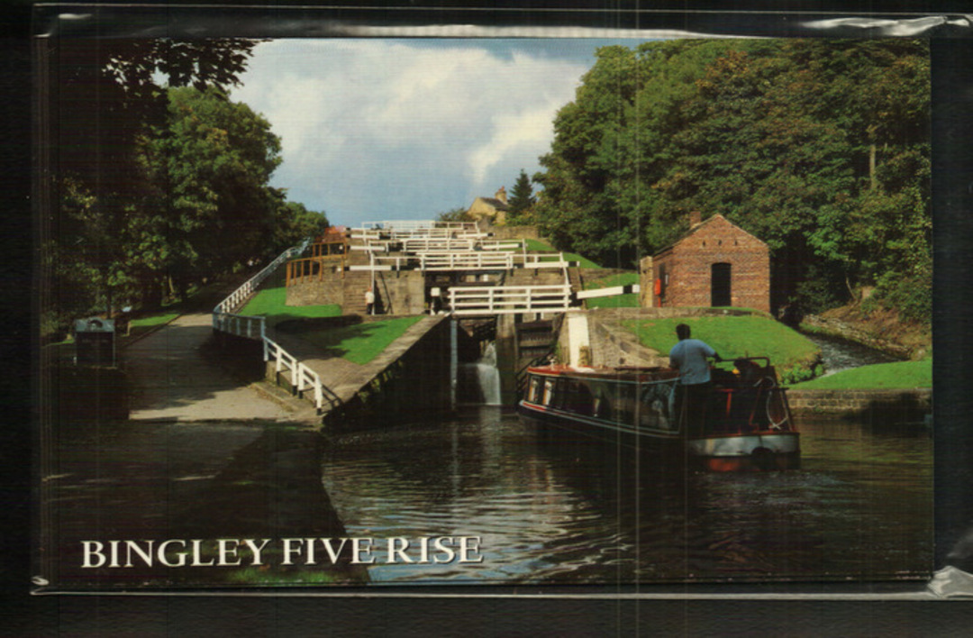 Modern Coloured Postcard of Bingley Five Rise on the Leeds and Liverpool Canal. - 440006 - Postcard image 0