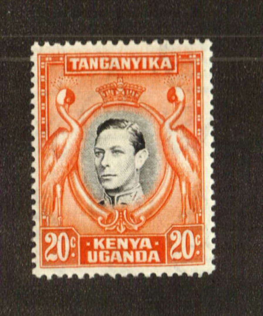 KENYA UGANDA TANGANYIKA 1938 Geo 6th Definitive 20c Black and Orange. Perf 13.1/4. - 71556 - Mint image 0